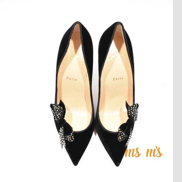 NIB  Christian Louboutin Velvet HEELS Jennifer - Picture 2 of 7